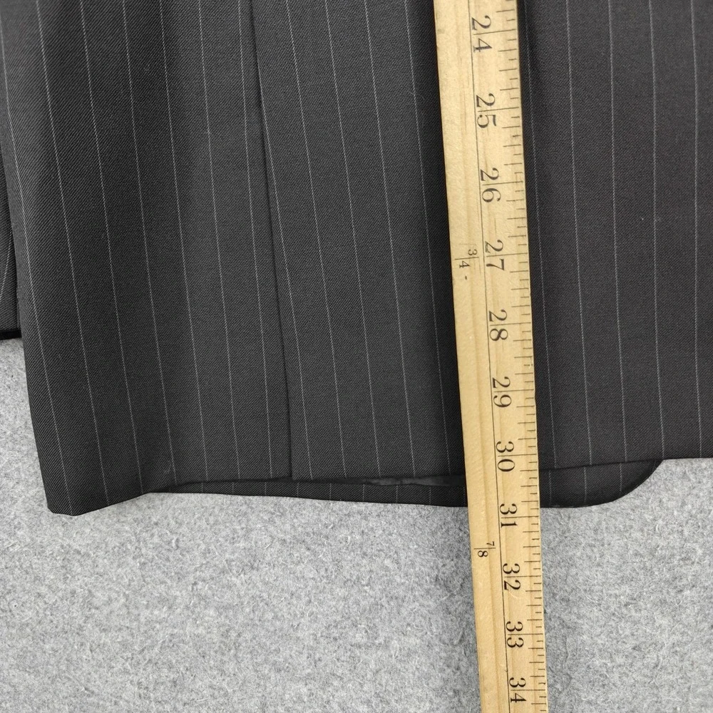 Moschino Suit Jacket Mens EU 58 Gray Wool Pinstripe Three Button Made In Italy
